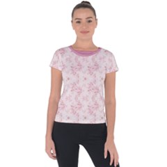 Small Flower Print Short Sleeve Sports Top  by jmcdesigns