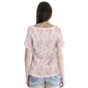 Small Flower Print V-Neck Flutter Sleeve Top View2