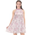 Small Flower Print Halter Neckline Chiffon Dress  View1