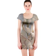 2 Flower Print Design Short Sleeve Bodycon Dress by jmcdesigns