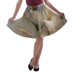 2 Flower Print Design A-line Skater Skirt by jmcdesigns