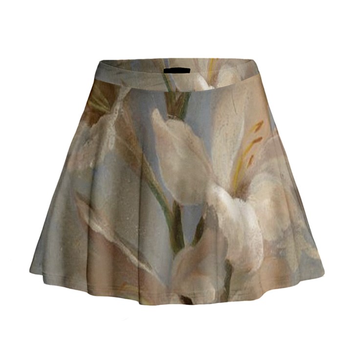 2 Flower Print Design Mini Flare Skirt