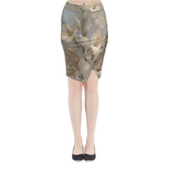 2 Flower Print Design Midi Wrap Pencil Skirt by jmcdesigns