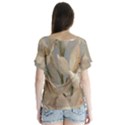 2 Flower Print Design V-Neck Flutter Sleeve Top View2