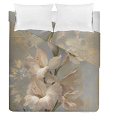 2 Flower Print Design Duvet Cover Double Side (queen Size) by jmcdesigns