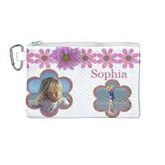 A Pink daisy Canvas Cosmetic Bag (Medium) (6 styles)