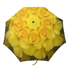 Yellow Rose Folding Umbrella by glendatartist