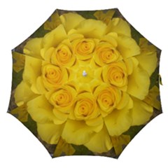 Yellow Rose Straight Umbrella by glendatartist