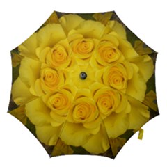 Yellow Rose Hook Handle Umbrella (medium) by glendatartist