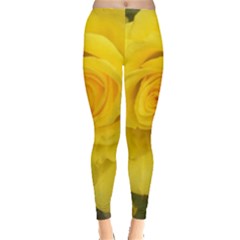 Yellow Rose Leggings  by glendatartist