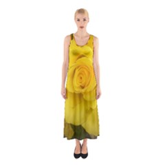 Yellow Rose Sleeveless Maxi Dress by glendatartist