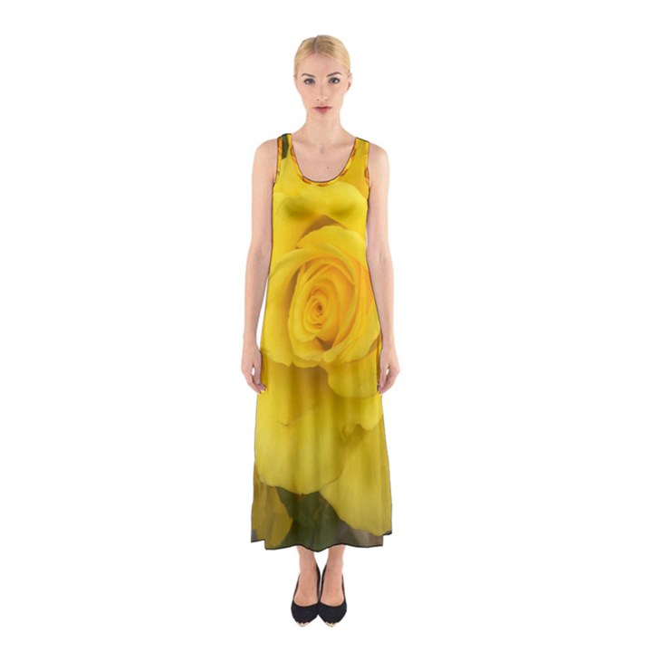 Yellow rose Sleeveless Maxi Dress