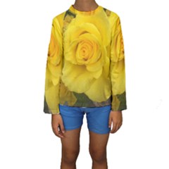 Yellow Rose Kids  Long Sleeve Swimwear by glendatartist