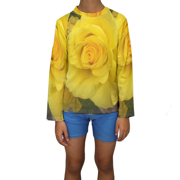 Yellow rose Kids  Long Sleeve Swimwear