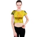 Yellow rose Crew Neck Crop Top View1