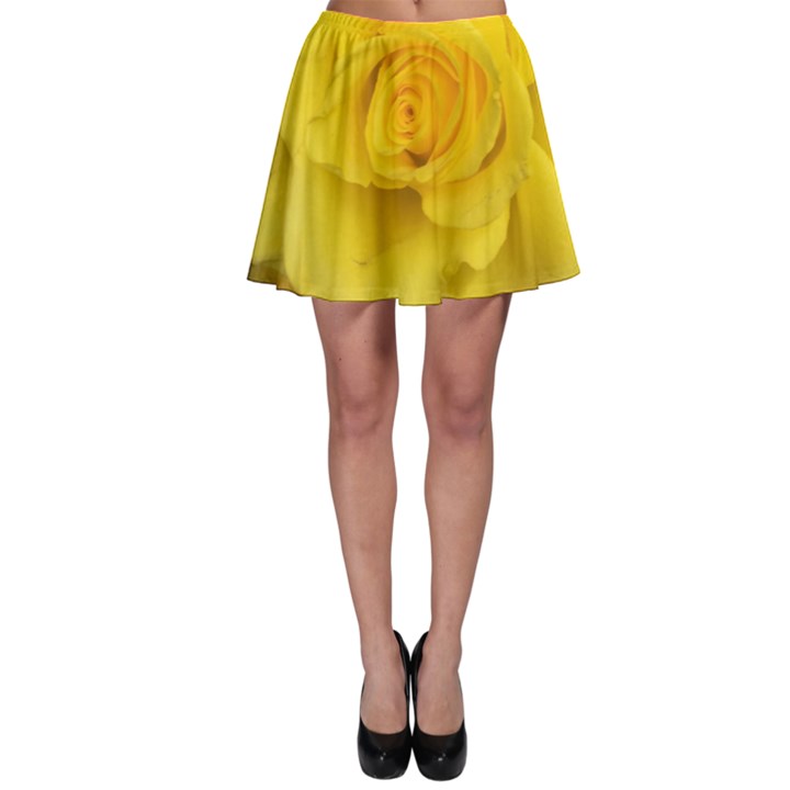 Yellow rose Skater Skirt