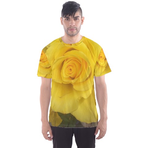 Yellow Rose Men s Sports Mesh Tee by glendatartist