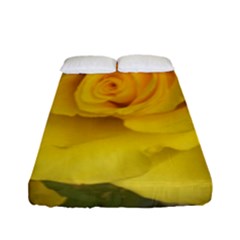 Yellow Rose Fitted Sheet (full/ Double Size) by glendatartist