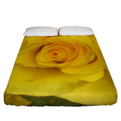 Yellow Rose Fitted Sheet (king Size) by glendatartist