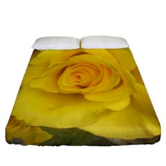 Yellow Rose Fitted Sheet (california King Size) by glendatartist