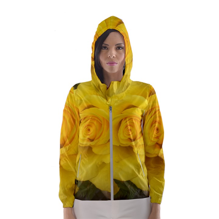 Yellow rose Hooded Wind Breaker (Women)