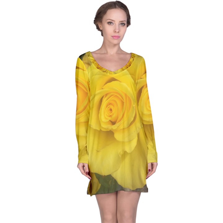 Yellow rose Long Sleeve Nightdress