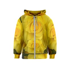 Yellow Rose Kids  Zipper Hoodie by glendatartist