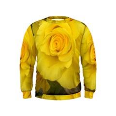 Yellow Rose Kids  Sweatshirt by glendatartist