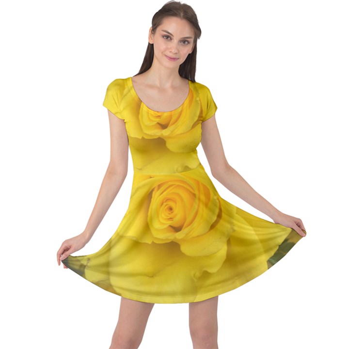 Yellow rose Cap Sleeve Dress