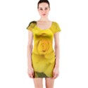 Yellow rose Short Sleeve Bodycon Dress View1