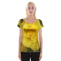 Yellow Rose Cap Sleeve Top by glendatartist