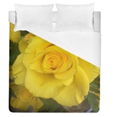 Yellow Rose Duvet Cover (queen Size) by glendatartist