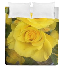 Yellow Rose Duvet Cover Double Side (queen Size) by glendatartist