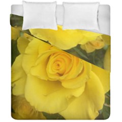 Yellow Rose Duvet Cover Double Side (california King Size) by glendatartist