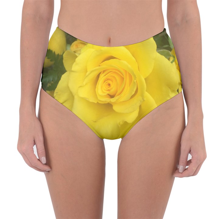 Yellow rose Reversible High-Waist Bikini Bottoms