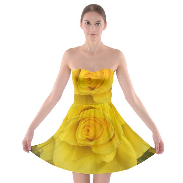 Yellow rose Strapless Bra Top Dress