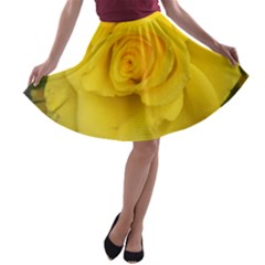 Yellow Rose A-line Skater Skirt by glendatartist