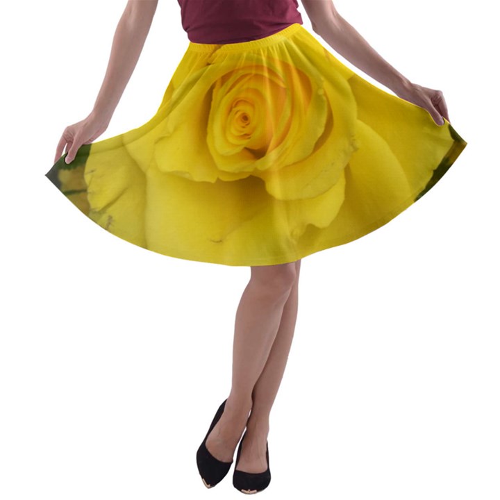 Yellow rose A-line Skater Skirt