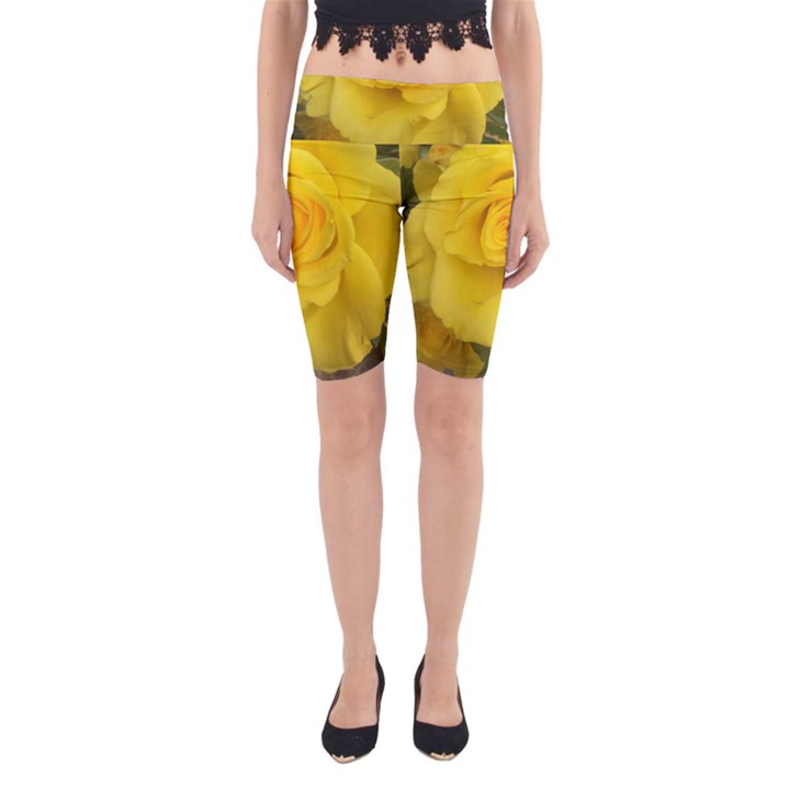 Yellow rose Yoga Cropped Leggings