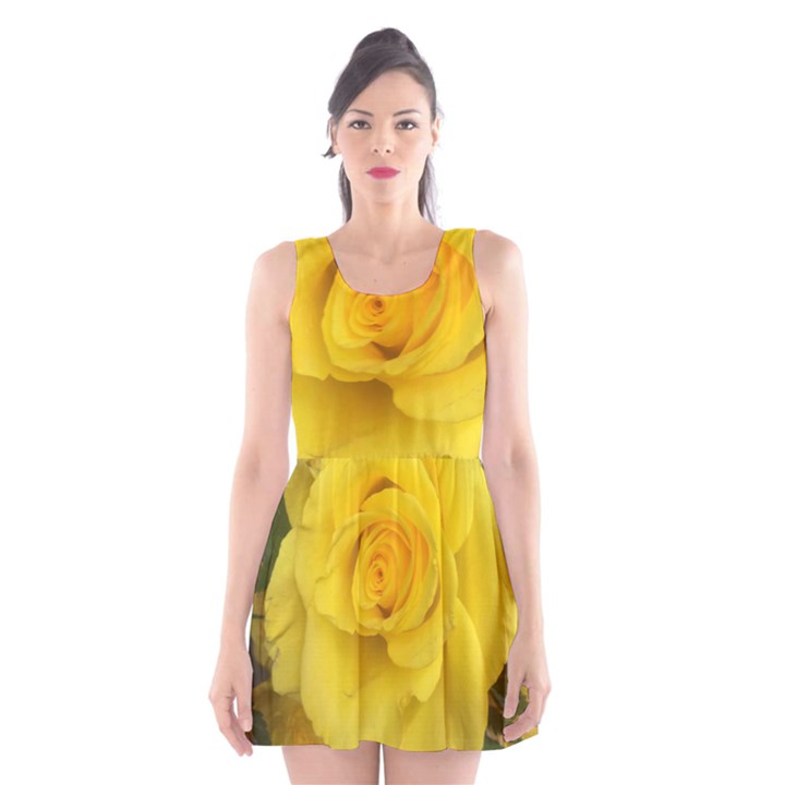 Yellow rose Scoop Neck Skater Dress