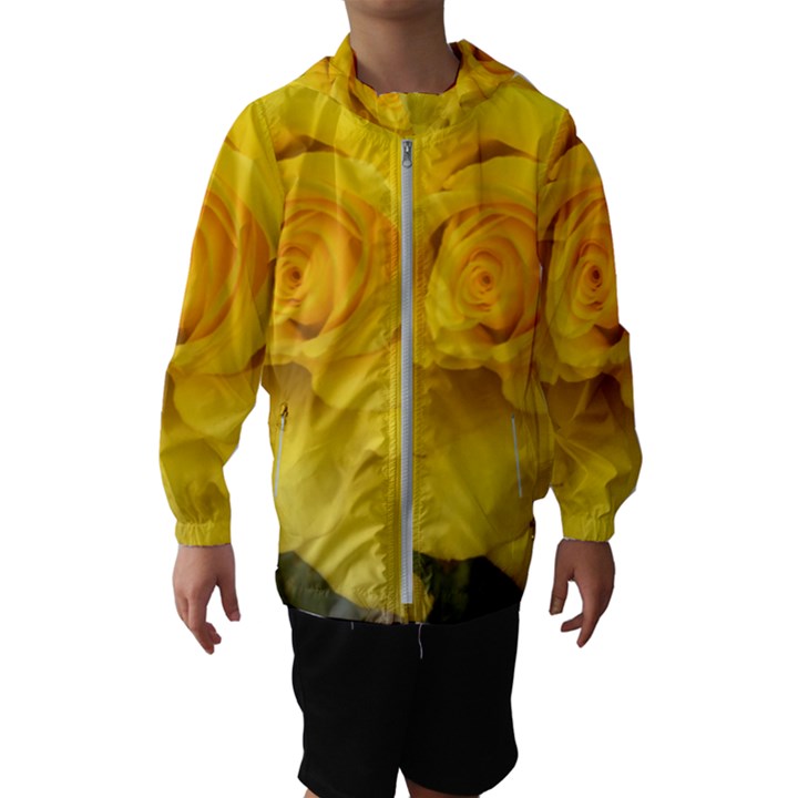 Yellow rose Hooded Wind Breaker (Kids)