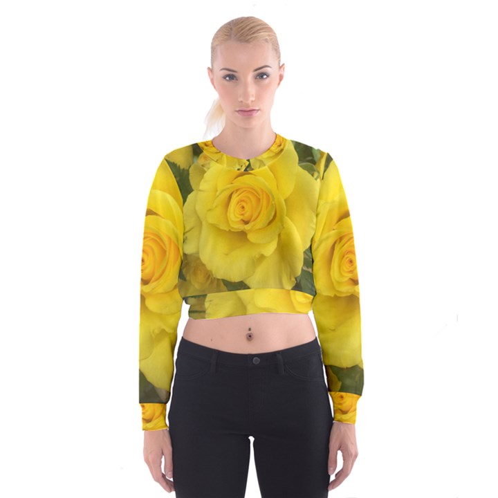 Yellow rose Cropped Sweatshirt