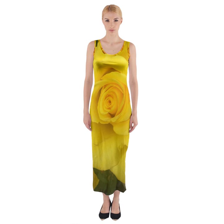 Yellow rose Fitted Maxi Dress