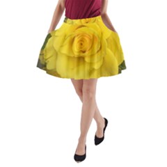 Yellow Rose A-line Pocket Skirt by glendatartist