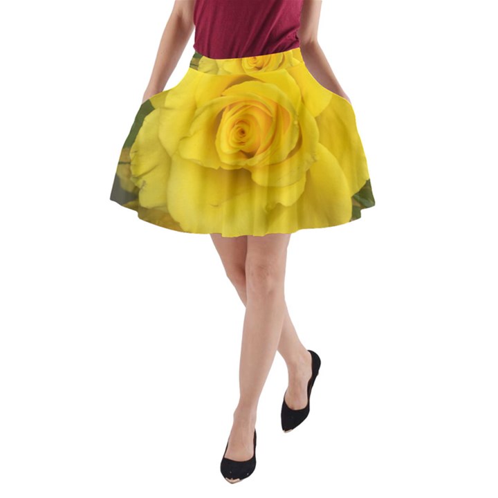 Yellow rose A-Line Pocket Skirt