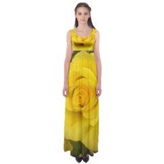 Yellow Rose Empire Waist Maxi Dress by glendatartist