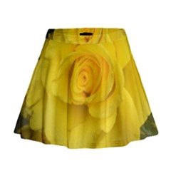 Yellow Rose Mini Flare Skirt by glendatartist