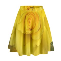 Yellow Rose High Waist Skirt by glendatartist