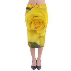 Yellow Rose Midi Pencil Skirt by glendatartist