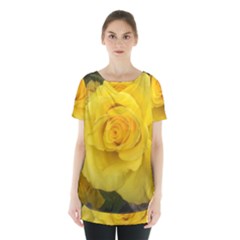 Yellow Rose Skirt Hem Sports Top by glendatartist